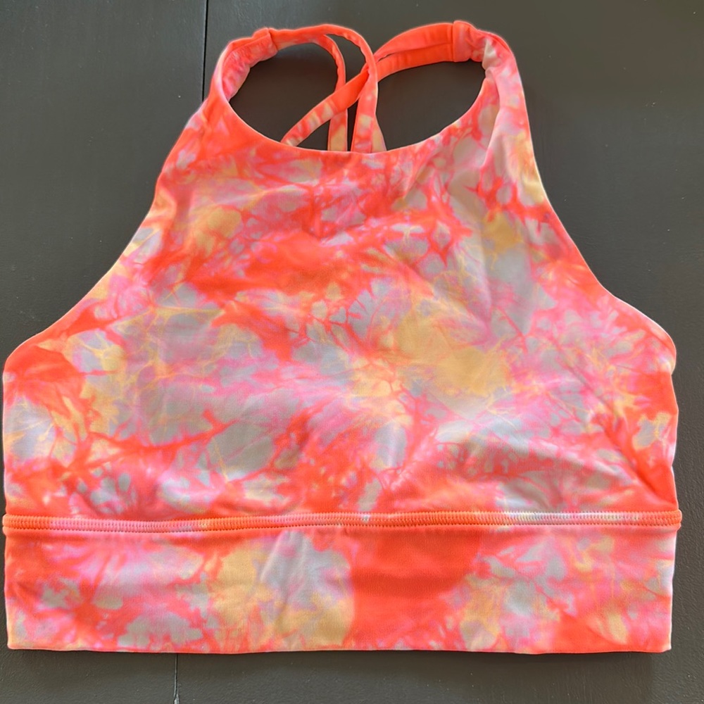 Tie dye high neck Lululemon sports bra